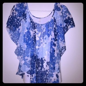 Blue Shirt with Built in Tank Top, Beautiful